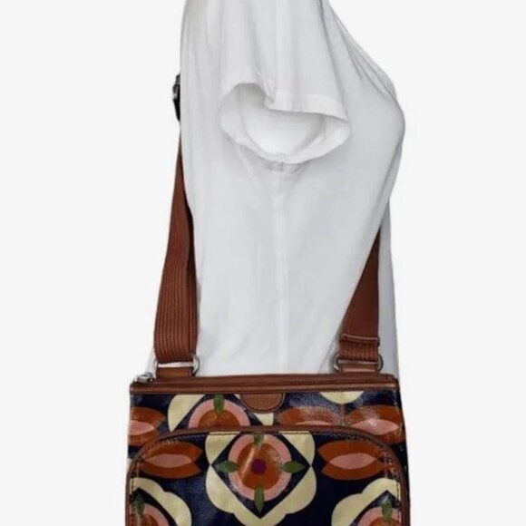 ✨ LIKE NEW Fossil Key-Per Top Zip Coated Canvas Crossbody Bag ✨ - Picture 8 of 8